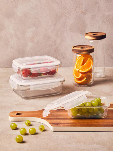 Glass Storage Jar with Acacia Wood Lid 800ml | Freska