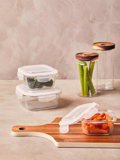 Glass Storage Jar with Acacia Wood Lid 800ml | Freska