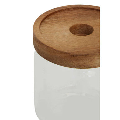 Glass Storage Jar with Acacia wood Lid 700ml | Freska