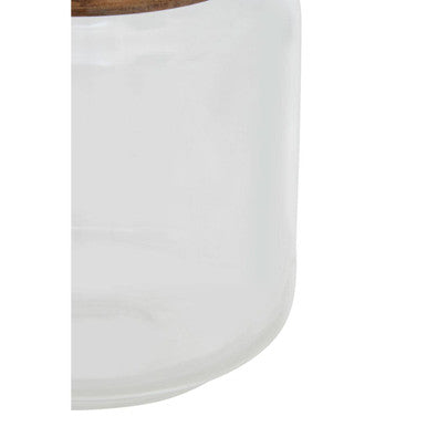 Glass Storage Jar with Acacia wood Lid 700ml | Freska