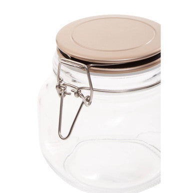 Square 800Ml Glass Jar With Champagne Lid | Luca
