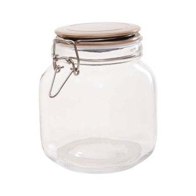 Square 1050Ml Glass Jar With Champagne Lid | Luca