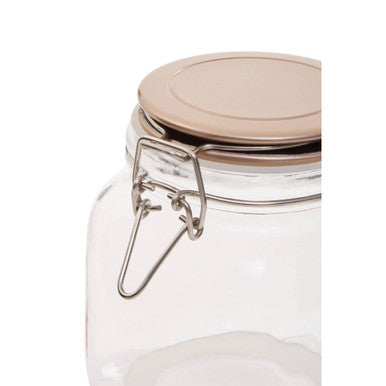 Square 1050Ml Glass Jar With Champagne Lid | Luca