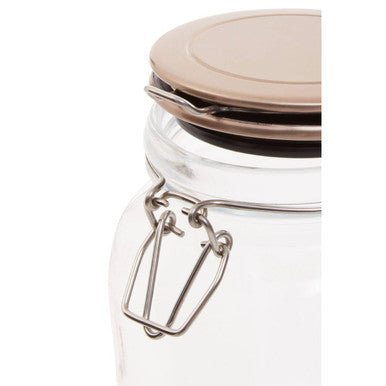 Square 1550Ml Glass Jar With Champagne Lid | Luca