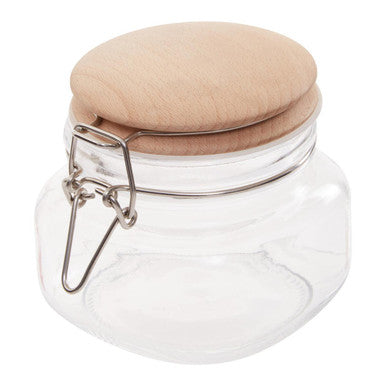 Square 500Ml Glass Jar With Wooden Lid | Luca