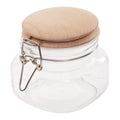 Square 500Ml Glass Jar With Wooden Lid | Luca