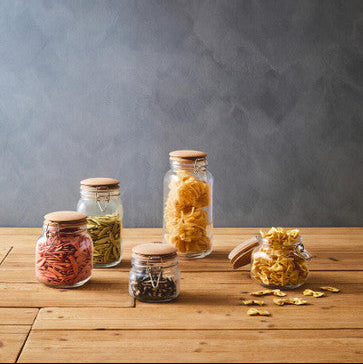 Square 500Ml Glass Jar With Wooden Lid | Luca