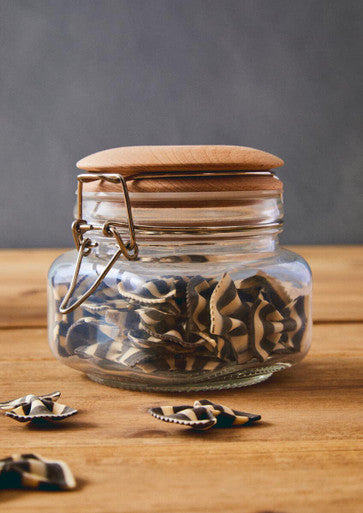 Square 500Ml Glass Jar With Wooden Lid | Luca