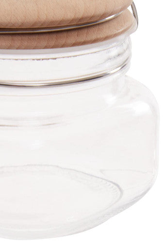 Square 500Ml Glass Jar With Wooden Lid | Luca