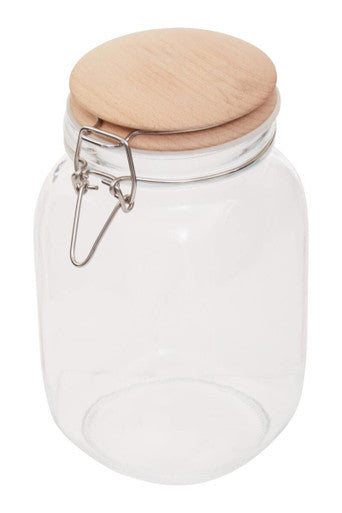 Square 1550Ml Glass Jar With Wooden Lid | Luca