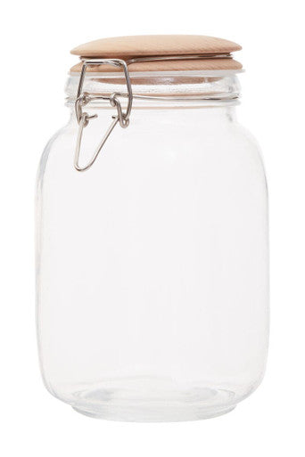 Square 1550Ml Glass Jar With Wooden Lid | Luca
