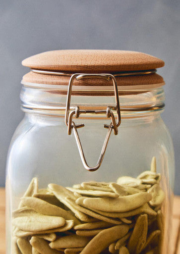 Square 1550Ml Glass Jar With Wooden Lid | Luca