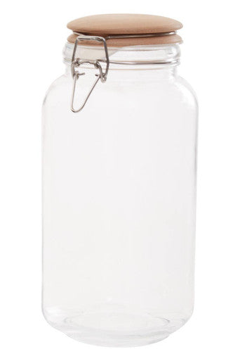 Square 2150ml Glass Jar With Wooden Lid | Luca