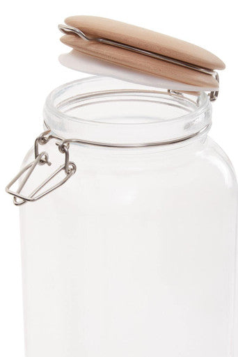 Square 2150ml Glass Jar With Wooden Lid | Luca