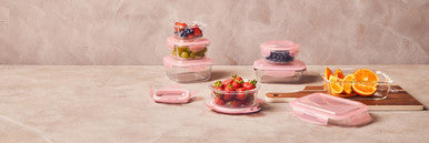 Freska 320ml Square Glass Container.