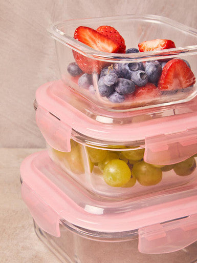 Freska 320ml Square Glass Container.