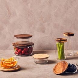 Freska 1650Ml Glass Container With Acacia Lid