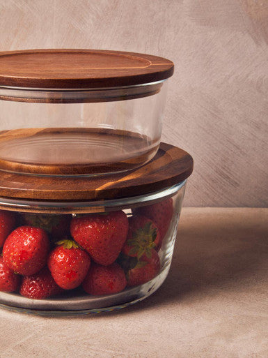 1650Ml Glass Container with Acacia Lid | Freska
