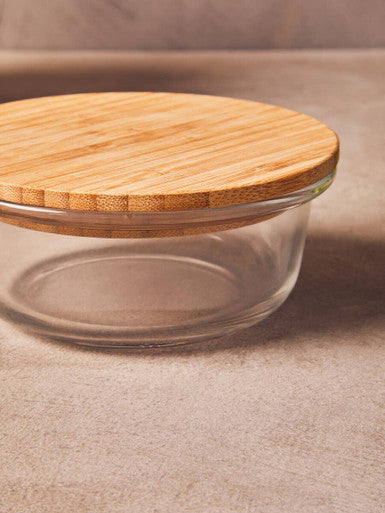 Freska 400Ml Glass Container With Bamboo Lid