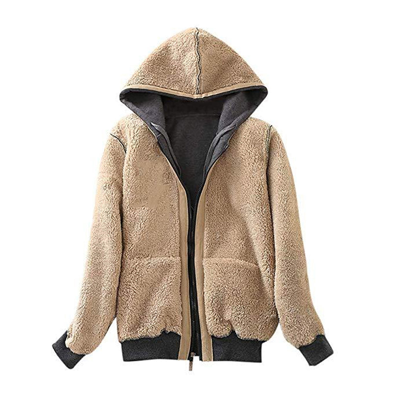 Long-sleeved sweater plush coat