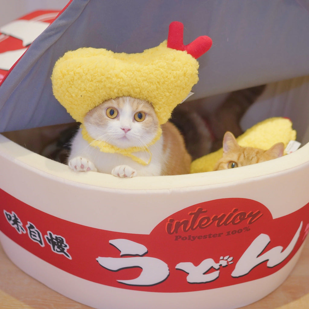 Tempura hat fried shrimp headgear