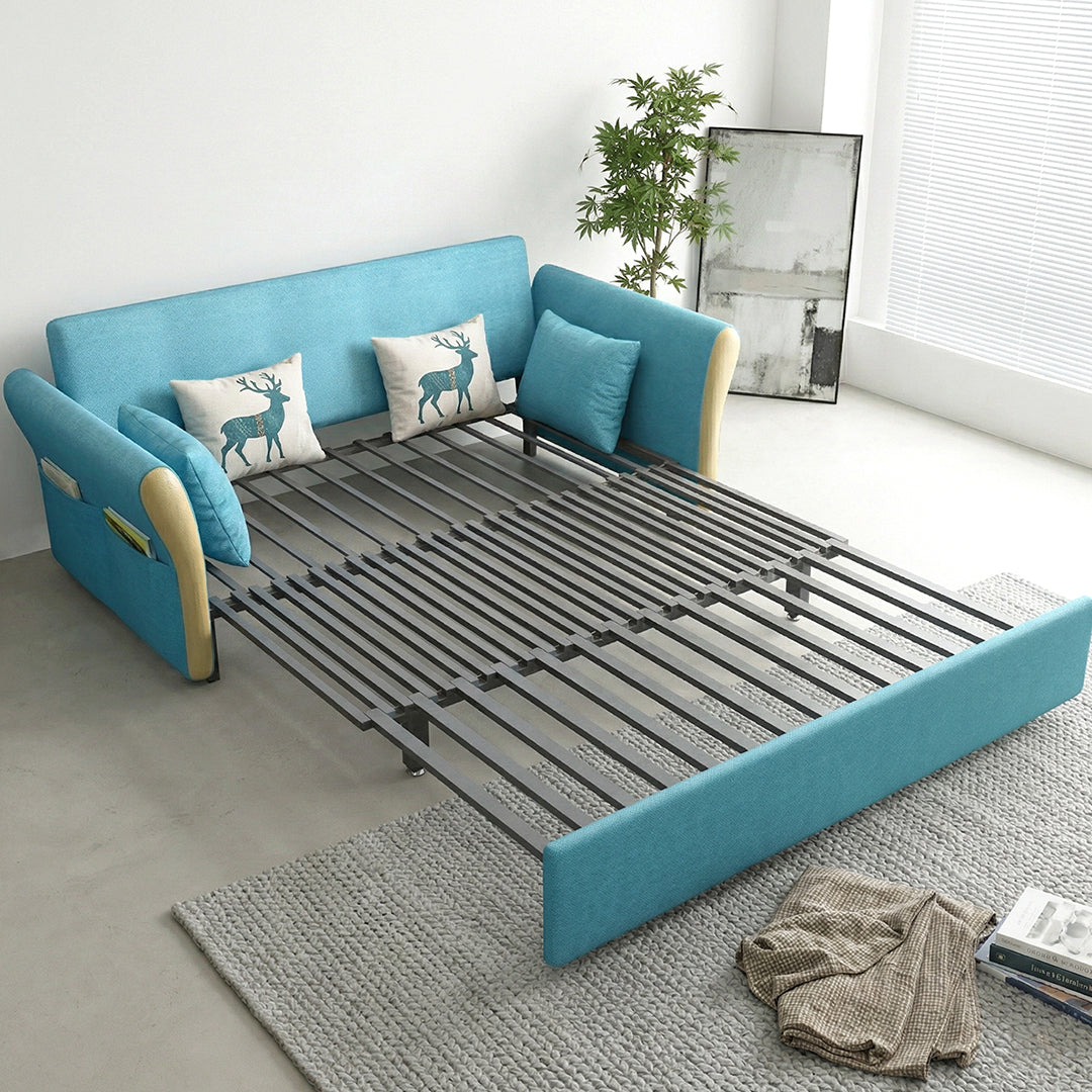 SB152 Two Seater Sofa Bed, Blue