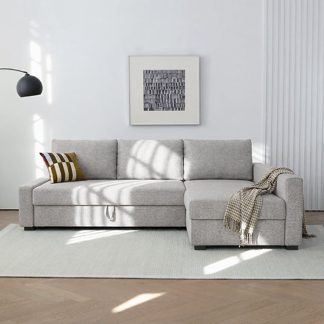 Edwards Three Seater Corner Sofa Bed With Storage, Linen