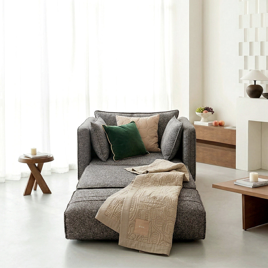 Barghouti Two Seater Sofa Bed, Linen