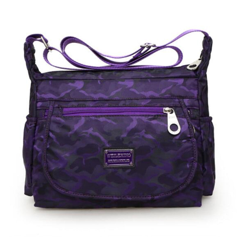 Casual Waterproof Nylon Printed Middle-Aged and Elderly Shoulder Bag Simple Cloth Bag Messenger Bag