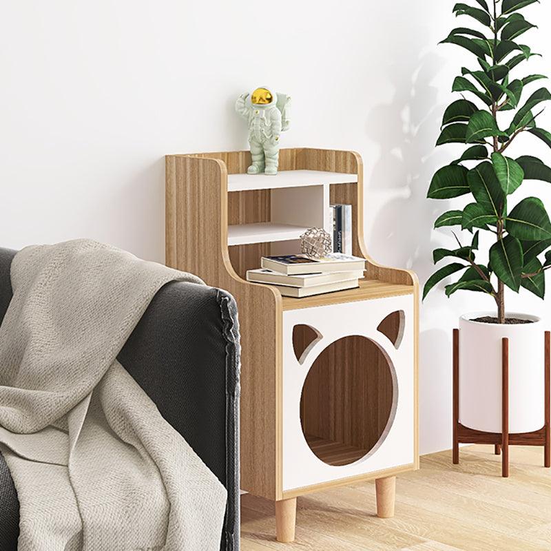 Pura Side Table With Pet House, Wood