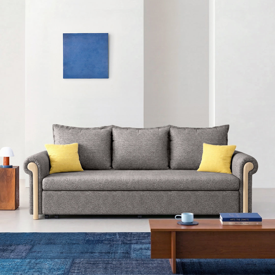 Braylene Two Seater Sofa Bed, Linen