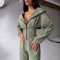 Women's Solid-Colored Hooded Sweater And Pants Set