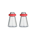 Red Plastic/Glass Salt and Pepper Shakers | Cone Condiments
