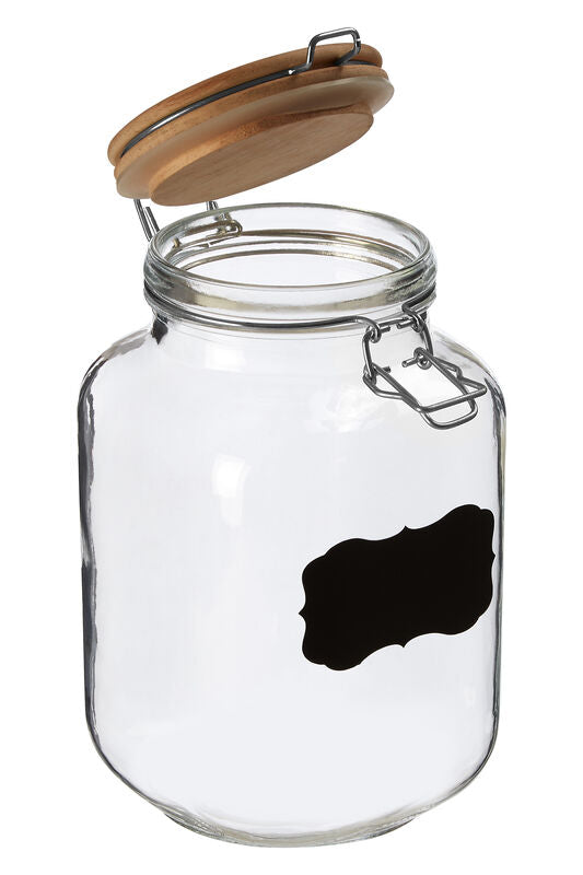Glass Storage Jar with Wooden Lid 2000ml | Grocer