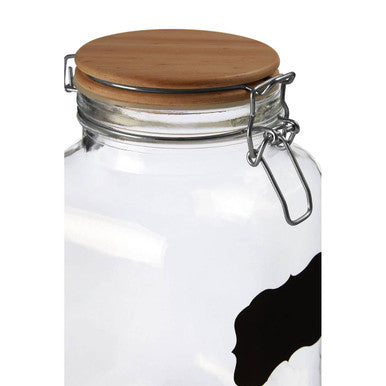 Glass Storage Jar with Wooden Lid 2000ml | Grocer
