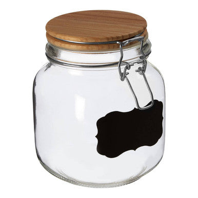 Glass Storage Jar with Wooden Lid 1000ml | Grocer