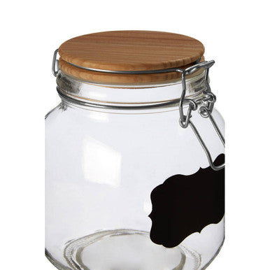 Glass Storage Jar with Wooden Lid 1000ml | Grocer