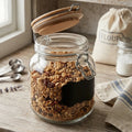 Glass Storage Jar with Wooden Lid 1000ml | Grocer