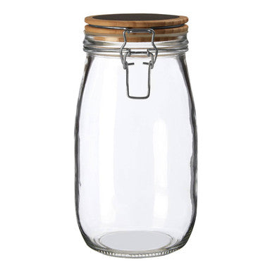 Appert Clear Glass Storage Jar with Pine Wood Chalkboard Lid 1500ml