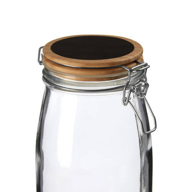 Appert Clear Glass Storage Jar with Pine Wood Chalkboard Lid 1500ml