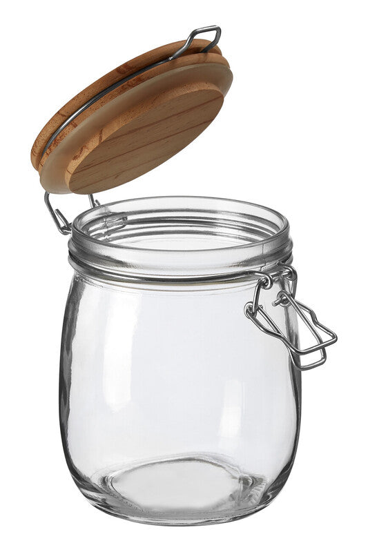 Appert Clear Glass Storage Jar with Pine Wood Chalkboard Lid 750ml