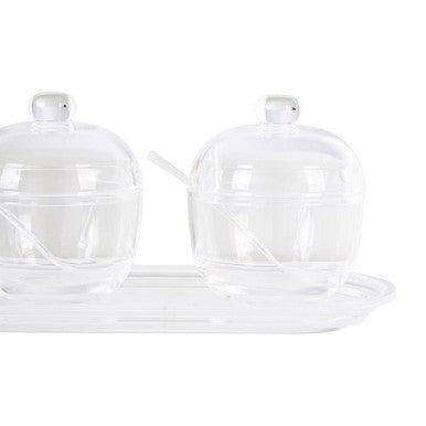 Set of 3 Condiment Pots with Tray | Gozo