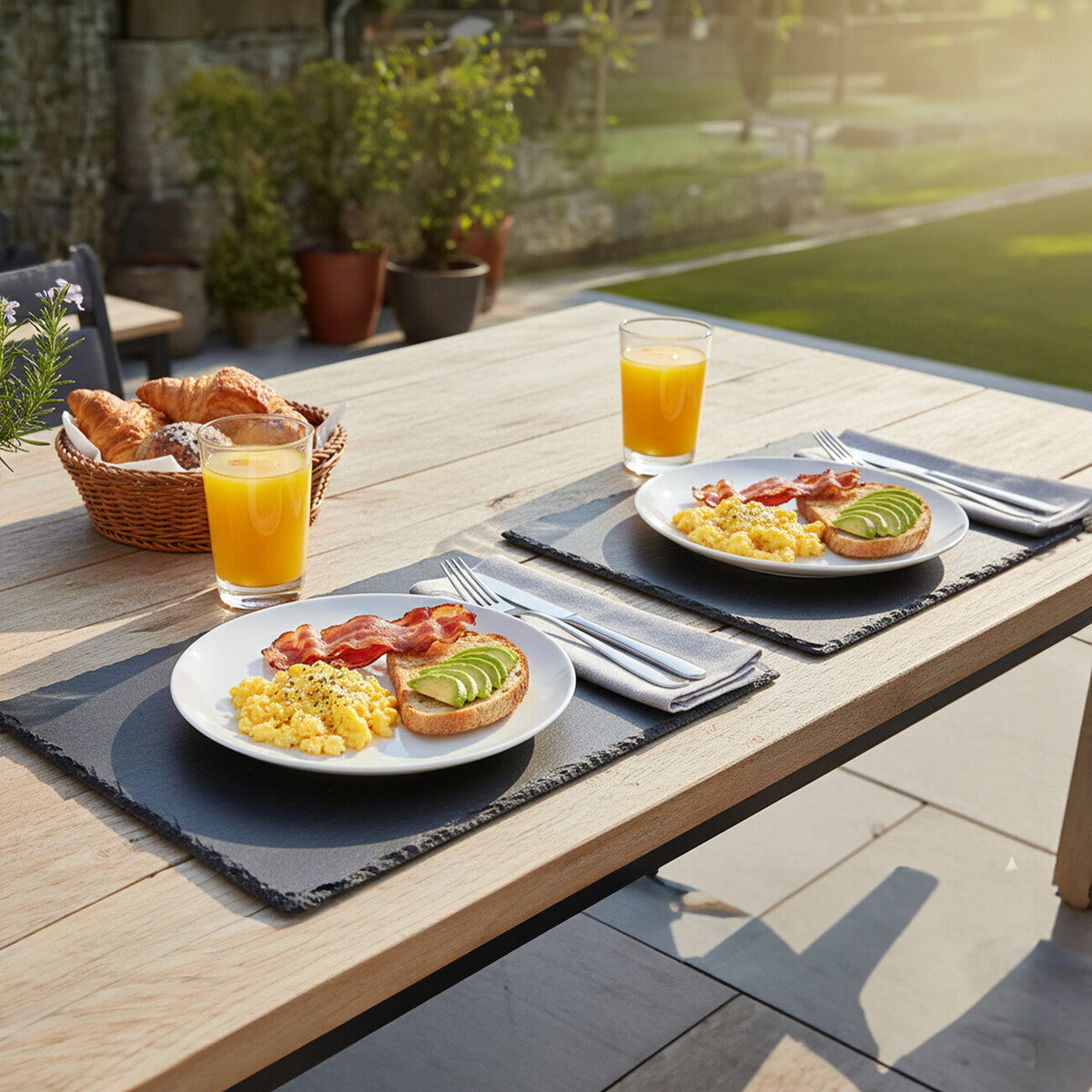 Preto Set Of Two Slate Rectangular Placemats