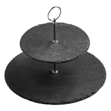 Preto Slate 2 Tier Round Cake Stand