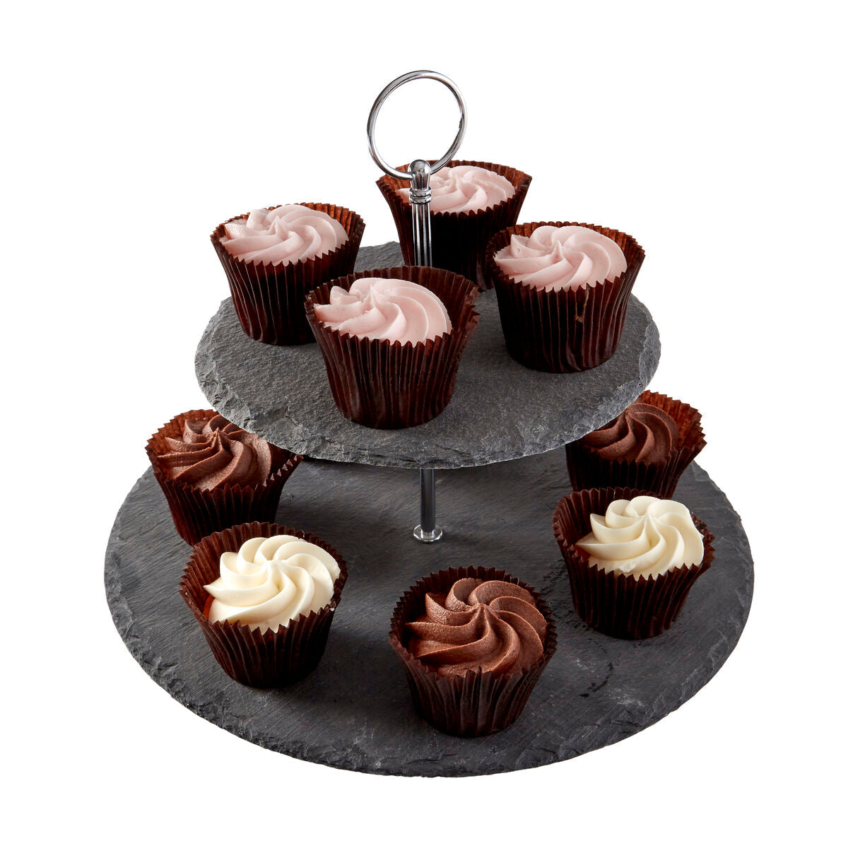 Preto Slate 2 Tier Round Cake Stand