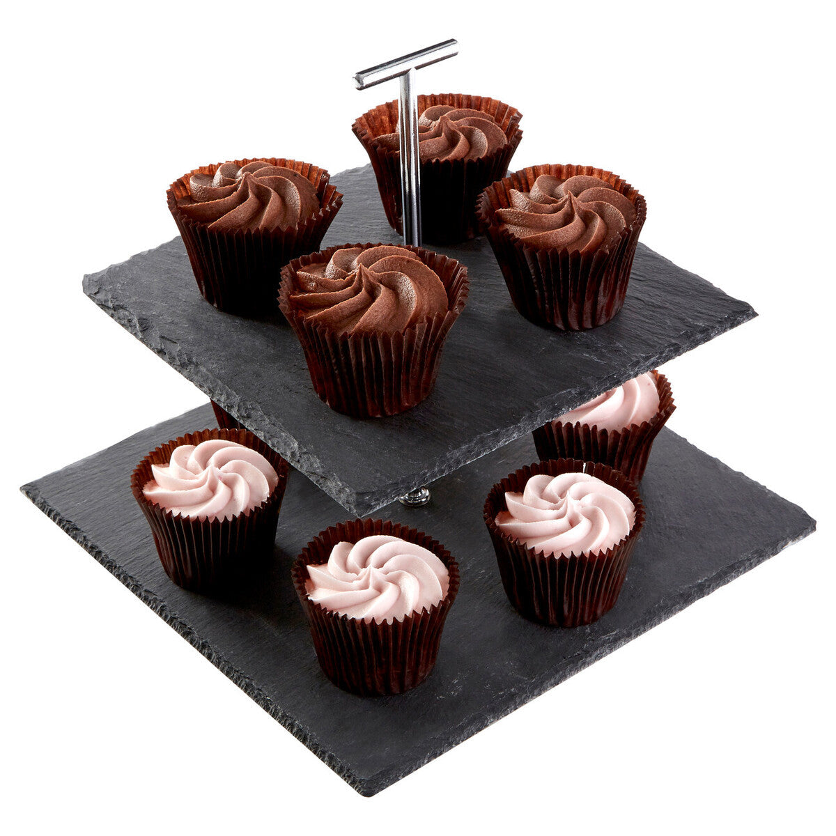 Preto Slate 2 Tier Square Cake Stand