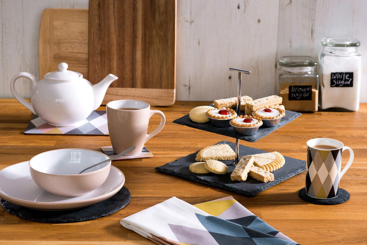 Preto Slate 2 Tier Square Cake Stand