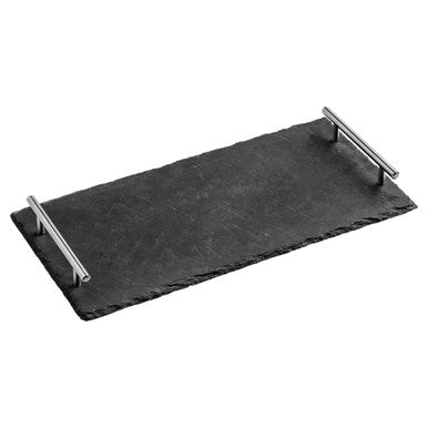 Preto Slate Tray With Stainless Steel Handles