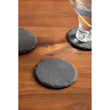 Preto Set Of Four Slate Round Coasters