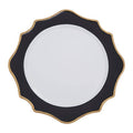 White and Black Scalloped Charger Plate | Dia